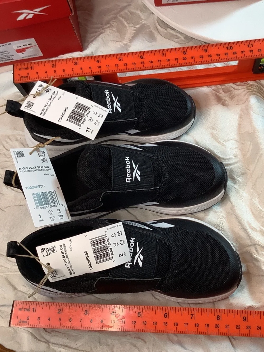 NWT Reebok Nano Play slip on training black sneakers big kids
